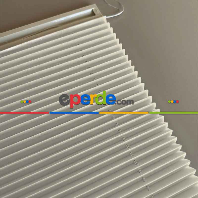 Brillannt Plisel Perde - Cam Balkon Perdesi - Pimapen Perdesi - Krem Rengi (20 Renk) Kolay Montaj Yaylı Sistem, Vidalı Sistem Veya Yapıştırma