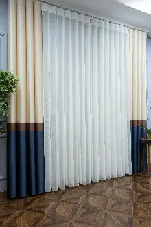 Lens Akıllı Dikey Tül Perde Versace-41- Çok Renkli 3