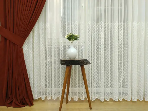 Salon Fon - Kiremit - Düz Fon Perde (  Dökümlü Fon Perde)- Kiremit Rengi