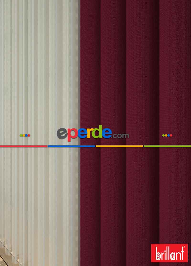 Brillant Akıllı Tül Perde Kırmızı Renkli Tül Dikey Zebra Perde Düz 1. Kalite