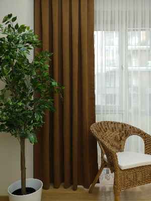 Sütlü Kahve Düz Fon Perde 180cm En- Sütlü Kahve