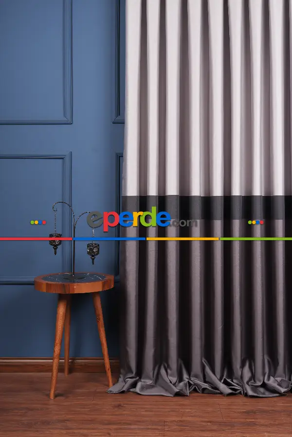 Yatak Odası Fon Perde - Gümüş - Füme Pano Fon Perde