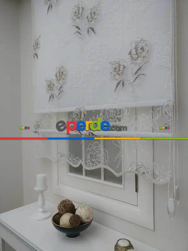 Çiftli Sistem Yakma Zemin Kahverengi Gül Desen- Kahverengi-kahve Açık-altın Simli- Çok Renkli 3