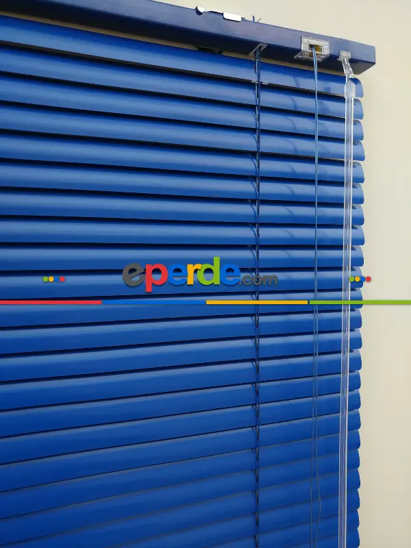 Saks Mavi - Alüminyum Jaluzi Perde - 25mm Kalınlığında- Saks Mavi