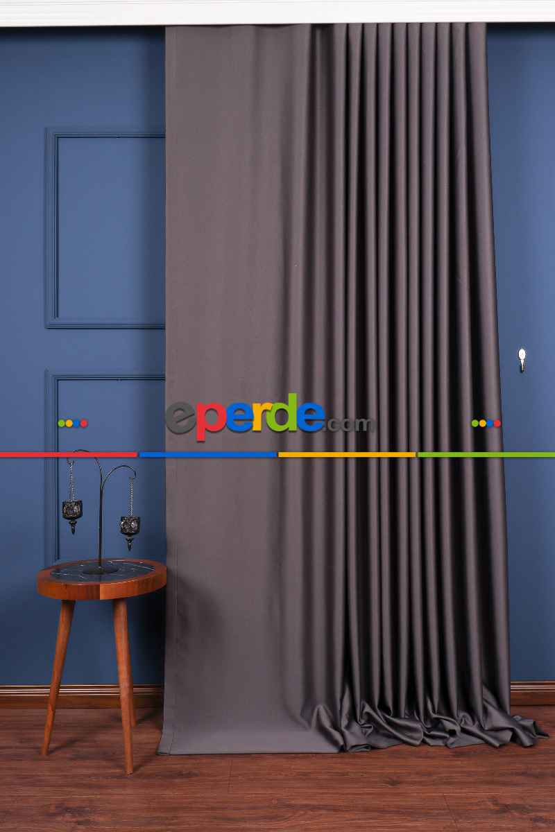 Füme- Antresit Işık Geçirmez Blackaut Fon Perde
