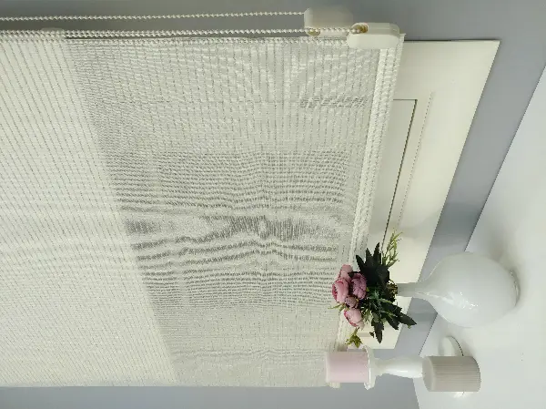 Mutfak - Çiftli Sistem Naturel Hasır Keten Tül Stor- Bej