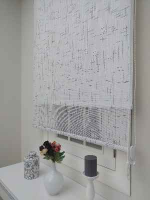 Keten Tül Stor Wicker - Çiftli Sistem Tül Stor Perde (wicker) Prag 04- Gri-Füme-Antrasit-Gri Açık