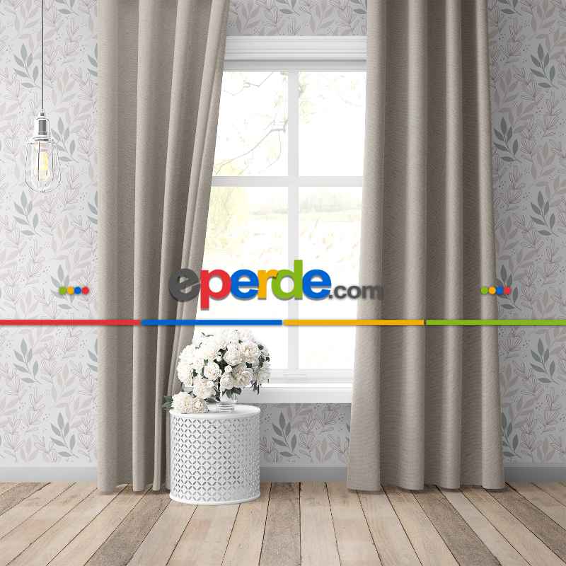 Blackout Karartma Tek Kanat Fon Perde Krem