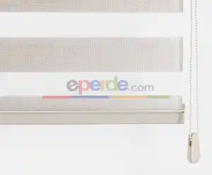 80x200 Hazır Krem Bambu Zebra Perde-256- Krem