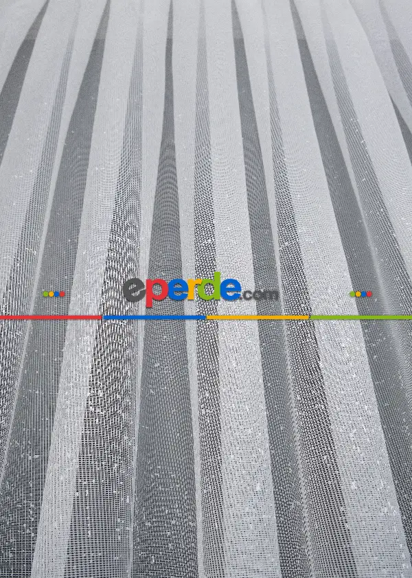 Yatak Odası - Modern Bej Rengi Degrade Geçişli Tül - Örme Dantel Tül