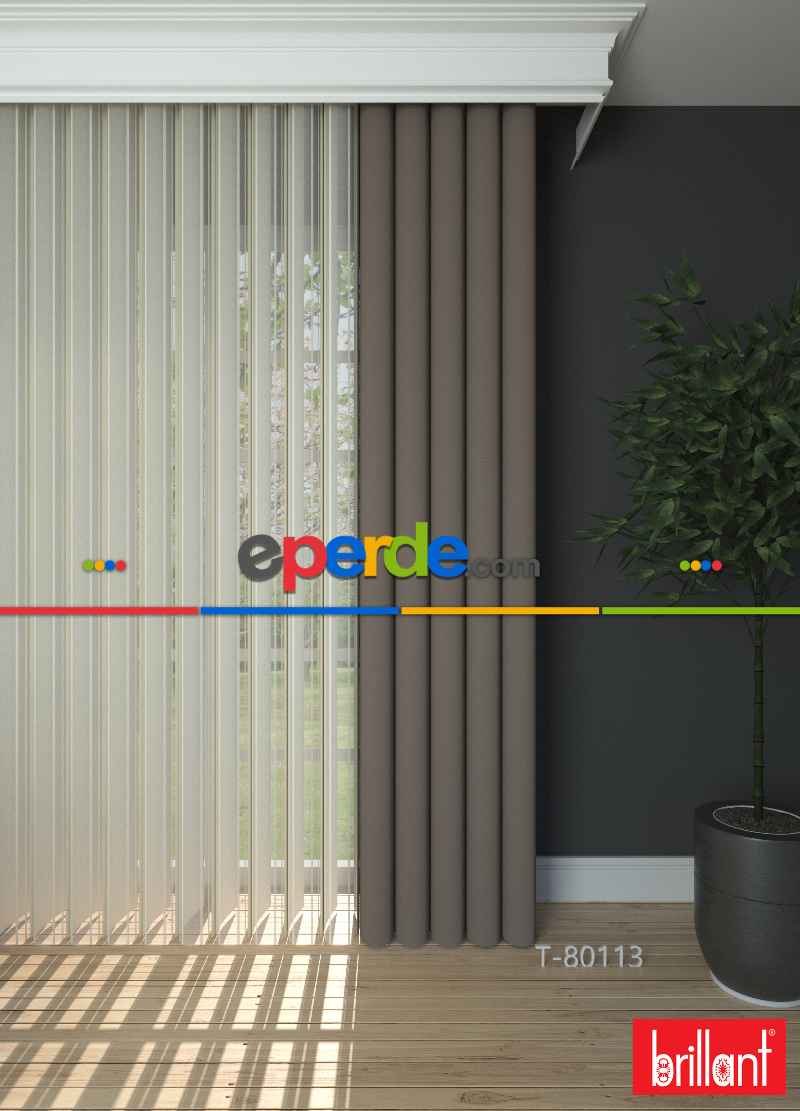 Brillant Akıllı Tül Perde Bronz Kahverengi Renkli Tül Dikey Zebra Perde Düz 1. Kalite