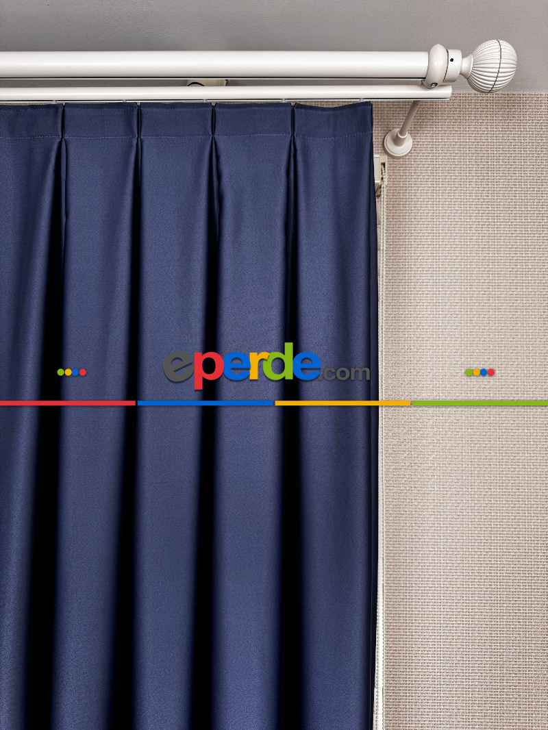 Koyu Lacivert Karartma Blackout Fon Perde, Premium Kalite Serisidir, %90 Oranında Işığı Keser
