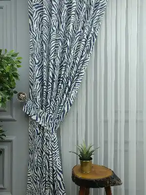 Salon Fon Perde - Zebra Çizgili Fon Perde ( Leke Tutmaz )-  Çok Renkli 2