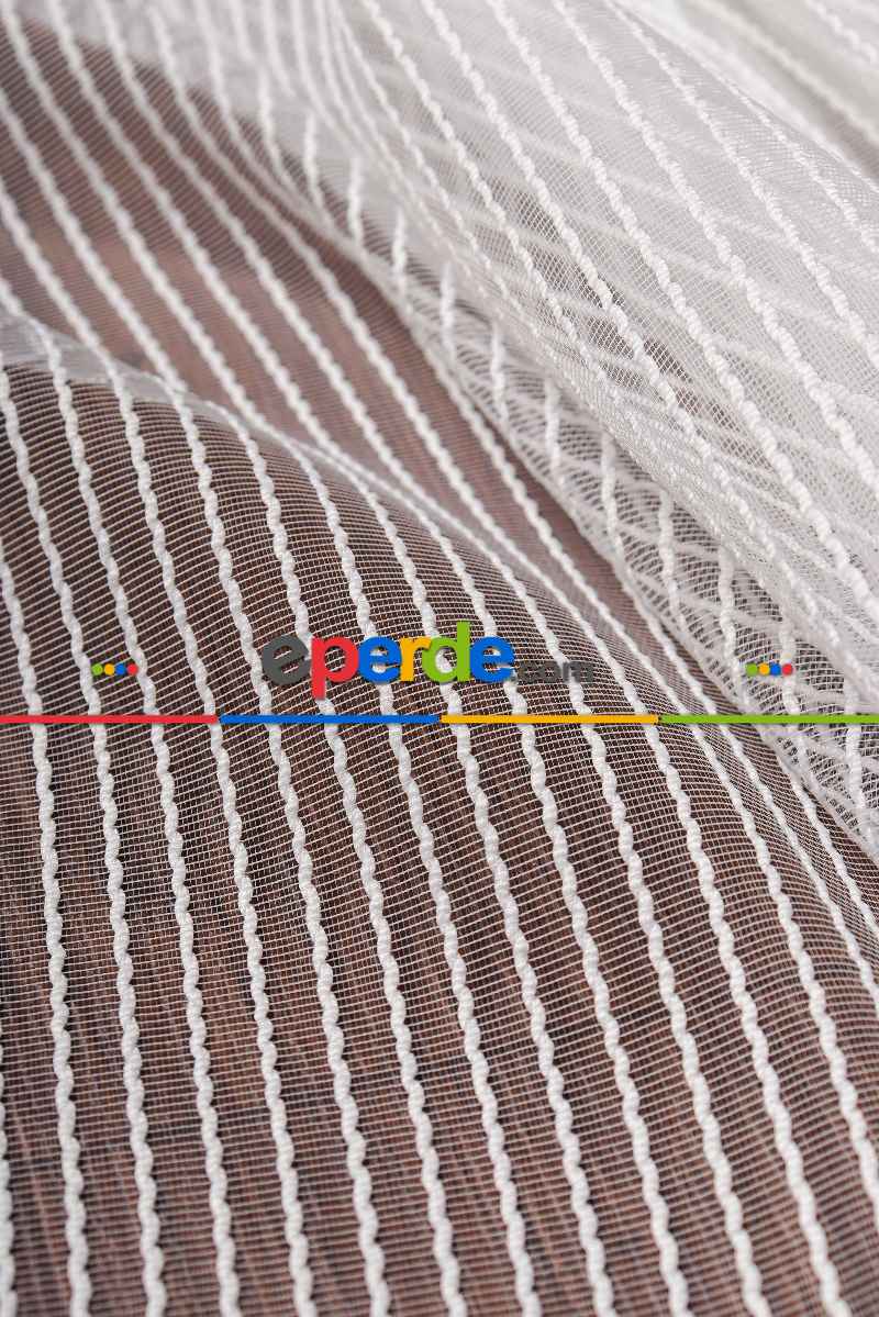 İnci Çizgili Makarna Armür Tül Perde Grz 2118