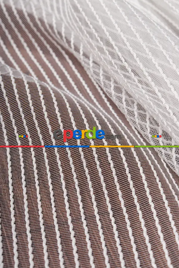 İnci Çizgili Makarna Armür Tül Perde Grz 2118