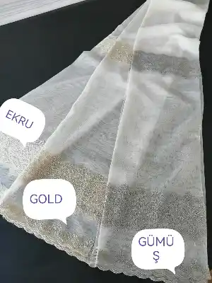 Yeni Fantazi Brode Kalın Tti Zemin Tüller - Gümüş