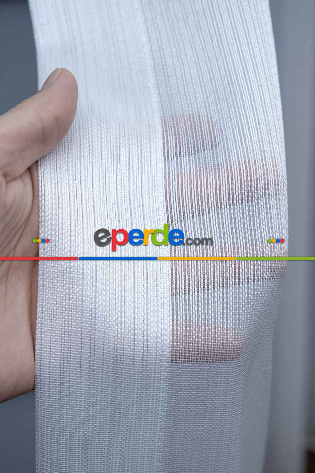 Düz Çizgili Tül -prd 2008 Pırıltılı - Dönergücü- Ekru - Kurşunlu Tül