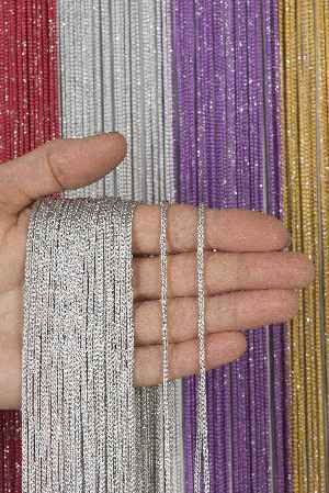 Kalın Zincir Serisi İp Perde Gri Gümüş- Gri-füme-antrasit-gümüş Simli