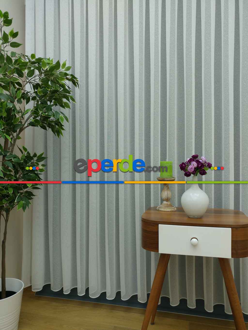 Ütü İstemeyen Düz Özel Dokulu Düz Tül Perde- Krem Açık