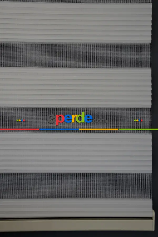 Halim Perdesan Dp-01 Beyaz Renk Etekli Veya Eteksiz Dar Pliseli Zebra Stor Perde