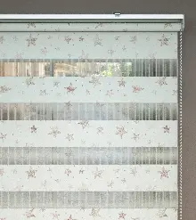 Yıldız Desenli Baskılı Zebra Perde- Çok Renkli