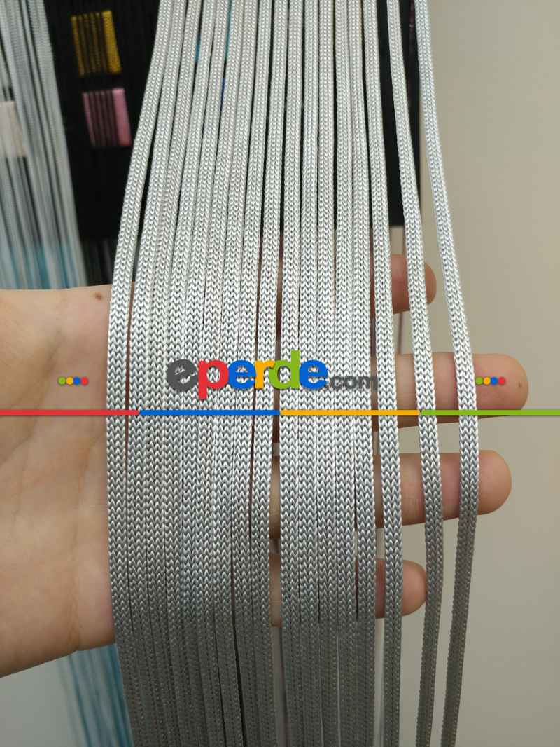 #üreticifirma İp Perde - Gri Renk Jumbo Zincir Serisi İp Perde- Gri