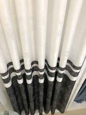 Gri Krem - Patine Desenli 1. Sınıf Jakarlı Pano Fon Perde