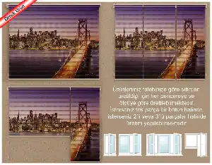 Yatak Odası English Home Dizayn- Baskılı Zebra Stor Perde-  Çok Renkli 2