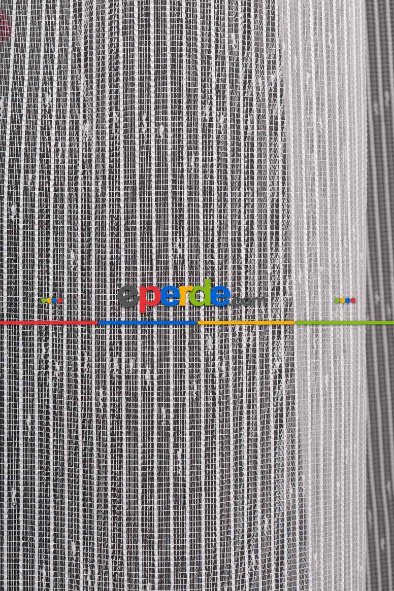 Yatak Odası - Çizgili Nokta Desen Armür Tül Perde Akdz 1077