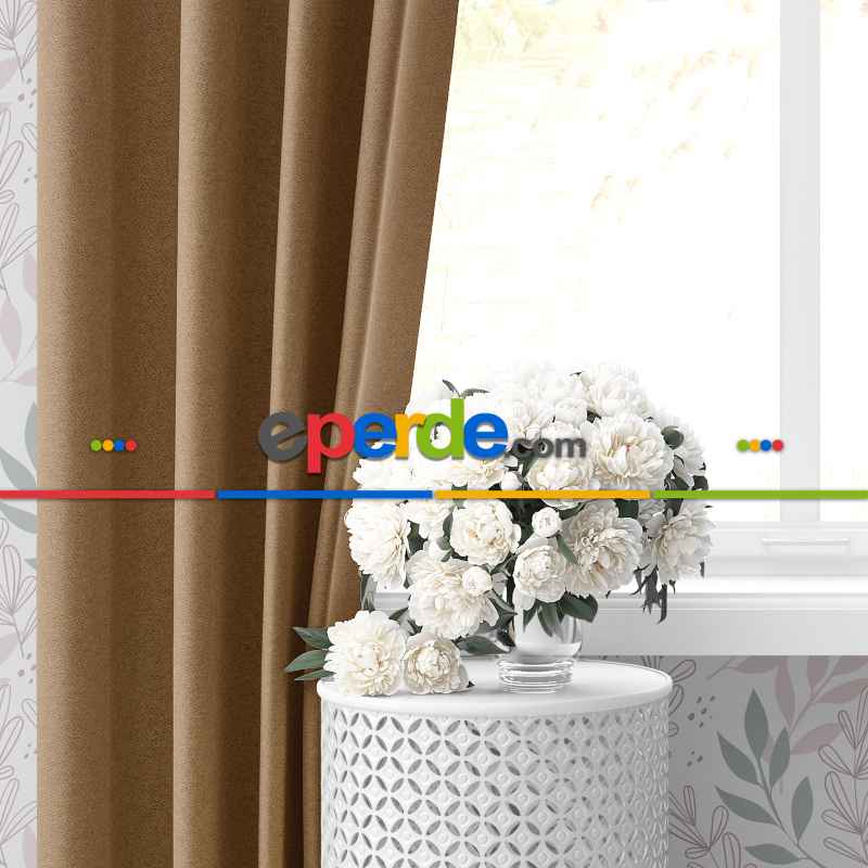 Blackout Karartma Tek Kanat Fon Perde Tarçın Kahve