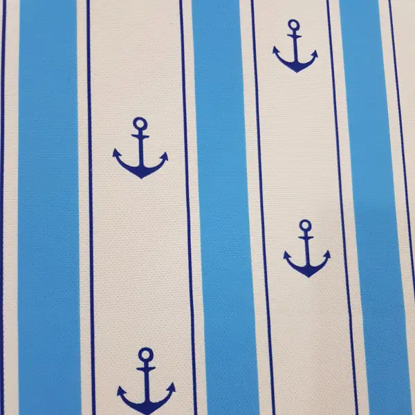 Bebek Odası Fon Perde - Çapa Desenli Fon Perde Evm560 Kumaşı Kalındır Duck Bezi Değildir- Mavi