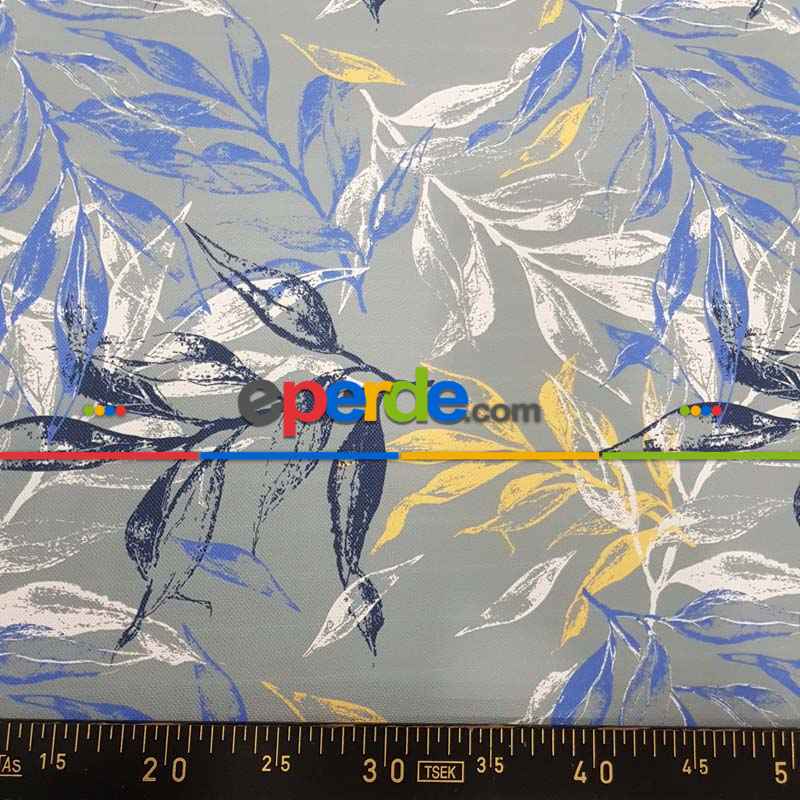 Yatak Odası - Yaprak Desenli Fon Perde Evm1518 Kumaşı Kalındır Duck Bezi Değildir-  Çok Renkli 2