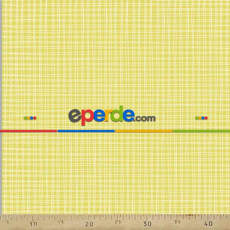 Mutfak Perdesi Kanat Fon Perde Desenli- Sarı