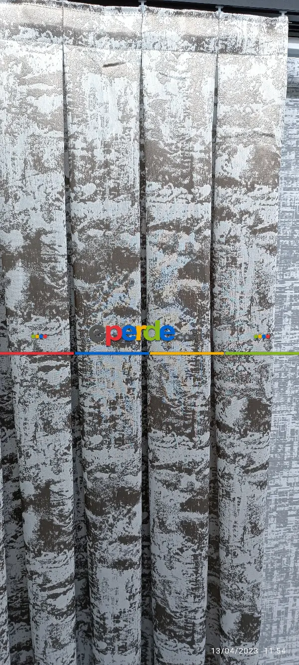 Yatak Odası - 2023 Elit Modern Damask Desenli Fosforlu İplik Dokuma Fon Perde -3