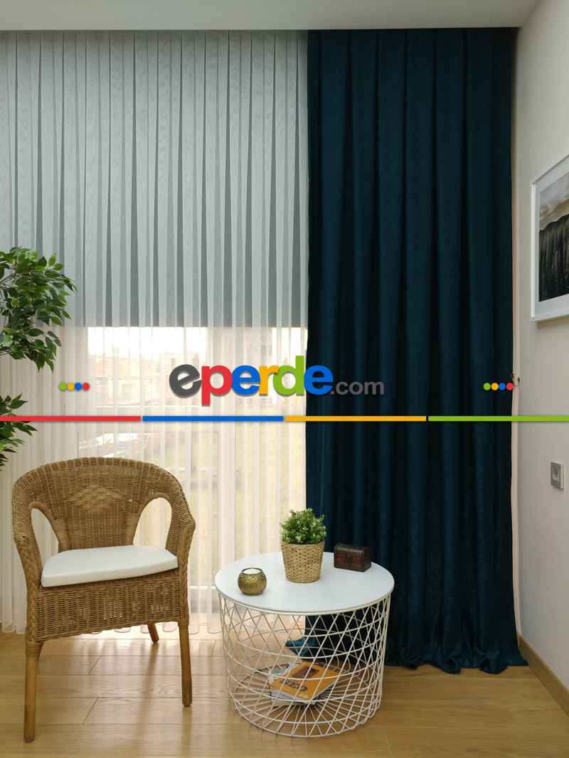 Soft Petrol Koyu Yeşil Fon Perde (180)- Diğer