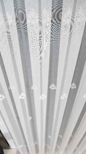 Ekru Nakış İşlemeli Tül Perde