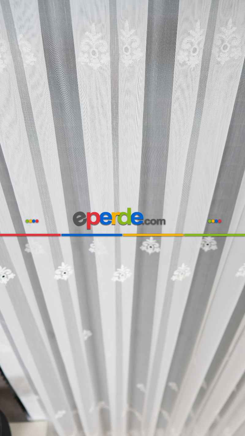 Exculusive Şık İşlemeli Etek Desenli Tül Perde Merit