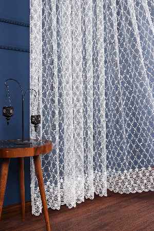 Balık Ağı Brode İşlemeli Tül Perde