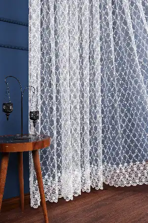 Balık Ağı Brode İşlemeli Tül Perde