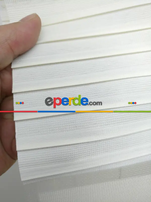 Krem Mutfak Perdesi Mekanizmalı Zebra Perde Plise- Krem