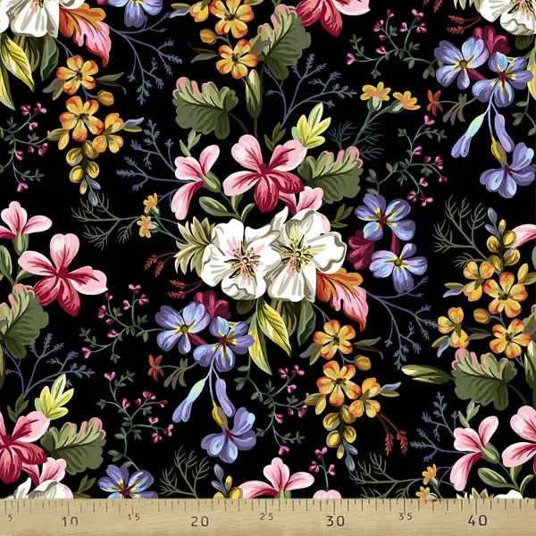 Çiçek Desenli Fon Perde Evm767 Kumaşı Kalındır Duck Bezi Değildir- Yeşil-Sarı-Beyaz-Pembe