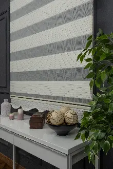 90x200 Hazır Krem Geniş Plise Zebra Perde