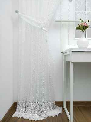 Ekru Kdk Örme Tül Fon Perde- Ekru