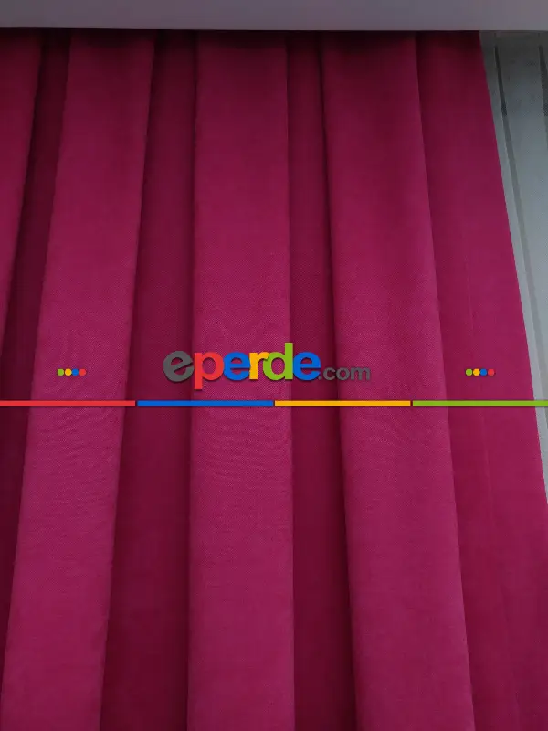 Salon Fon - Fuşya Düz Fon Perde - Fuşya