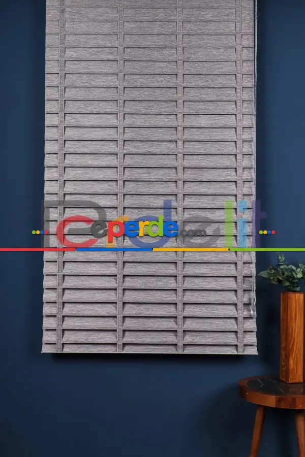 Gri 50mm Silüet Kumaş Jaluzi Perde