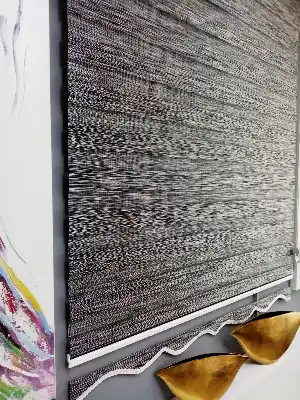 Oturma Odası - Bambu Zebra 2021 Sezonu Siyah-gri Kırçıllı A Kalite Bambu Zebra Perde- Siyah