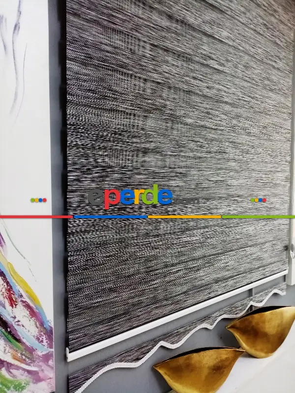 Bambu Zebra 2021 Sezonu Siyah-gri Kırçıllı A Kalite Bambu Zebra Perde- Siyah