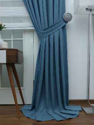 Mavi Düz Fon Perde (280 Eninde)- Mavi