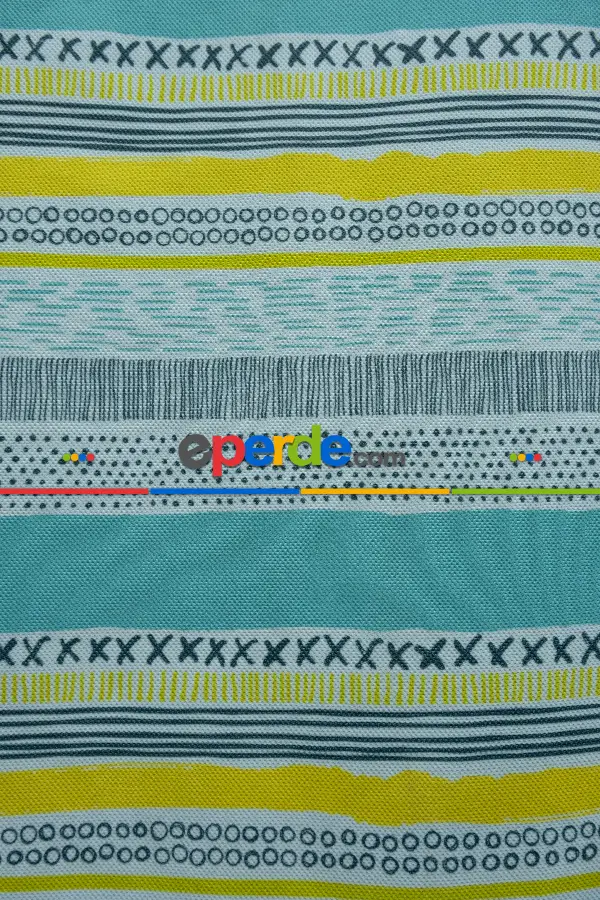 Popart Desenli Fon Perde Evm353-1 Kumaşı Kalındır Duck Bezi Değildir- Siyah-Mavi-Sarı-Beyaz