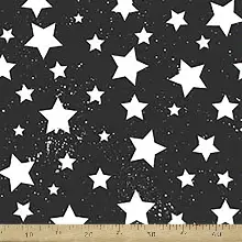 Yıldız Desenli Fon Perde Evm685-7 Kumaşı Kalındır Duck Bezi Değildir- Siyah-Beyaz
